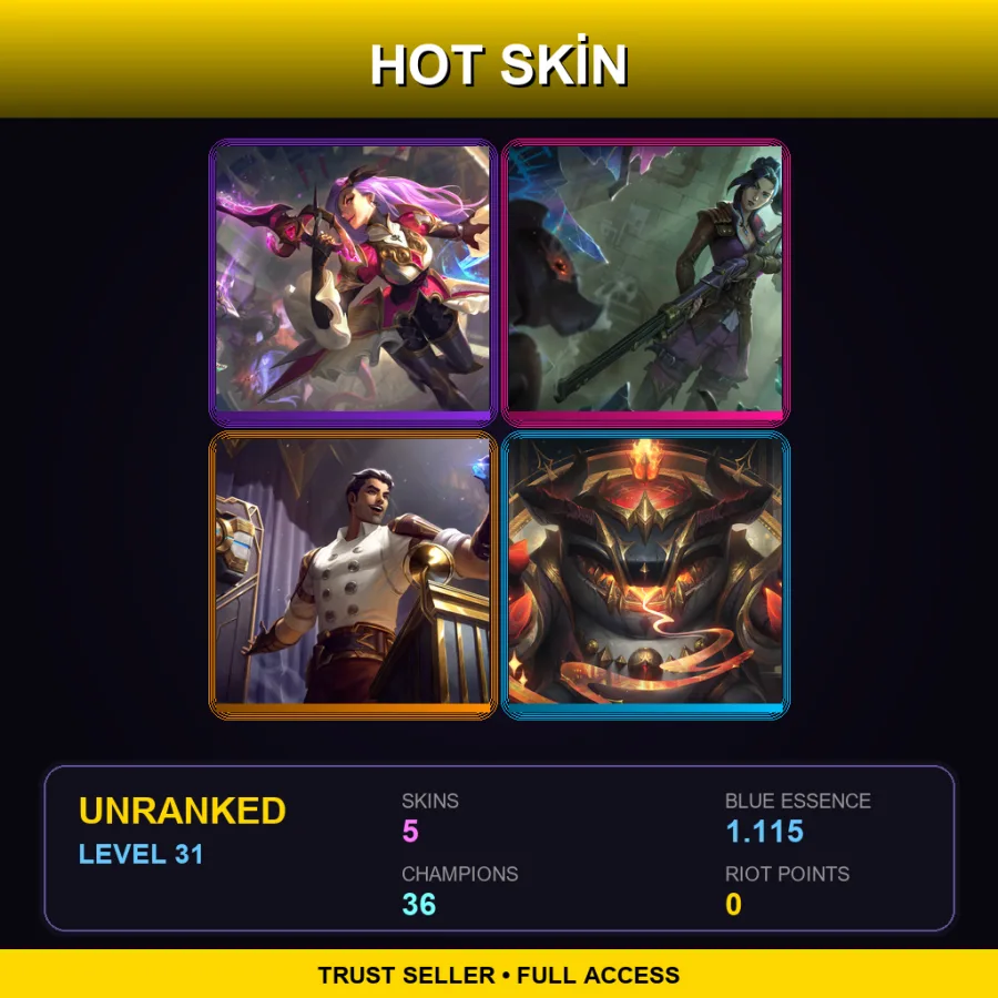 LAS | Lv31 | Unranked | 5 Skin | 36 Champ — Arcana Tahm Kench