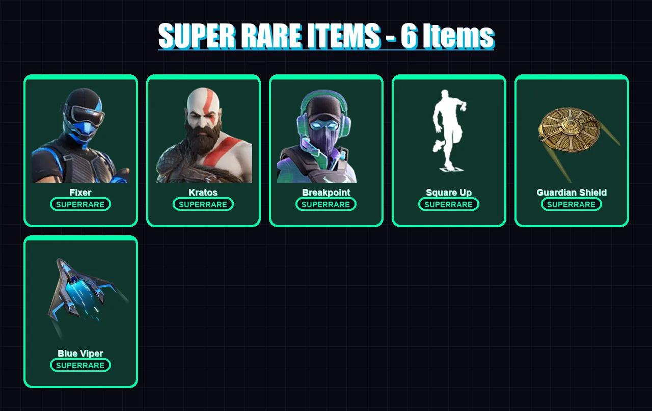 [PC/XBOX/PSN] | Fixer | Kratos | Breakpoint | Kymera | Deadfire | 49 skin | 41 pickaxe | 32 emote | 34 glider | Lv454