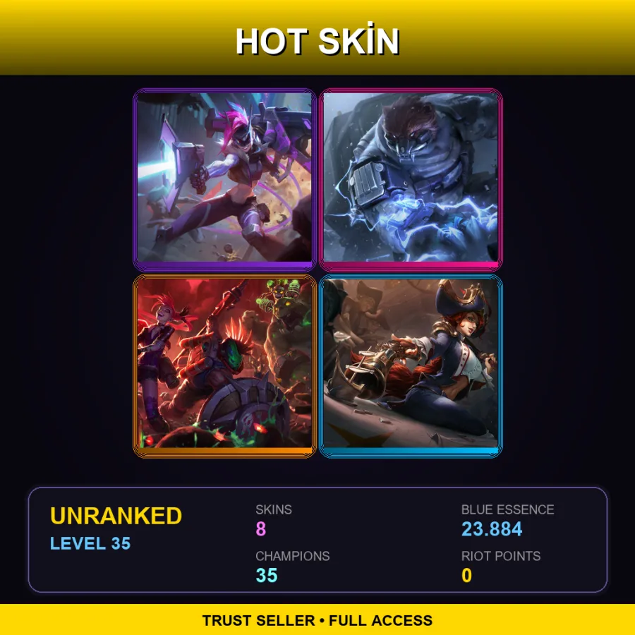 EUNE | Lv35 | Unranked | 8 Skin | 35 Champ