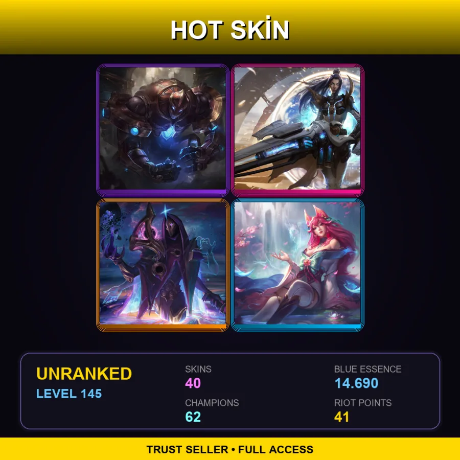 LAS | Lv145 | Unranked | 40 Skin | 62 Champ
