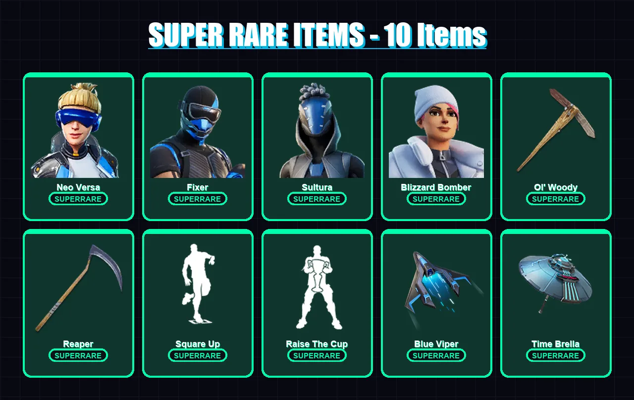 [PS4/PS5/XBOX/PC] | Neo Versa | Fixer | Sultura | Blizzard Bomber | Raven | 132 skin | 149 pickaxe | 140 emote | 135 glider | Lv2731