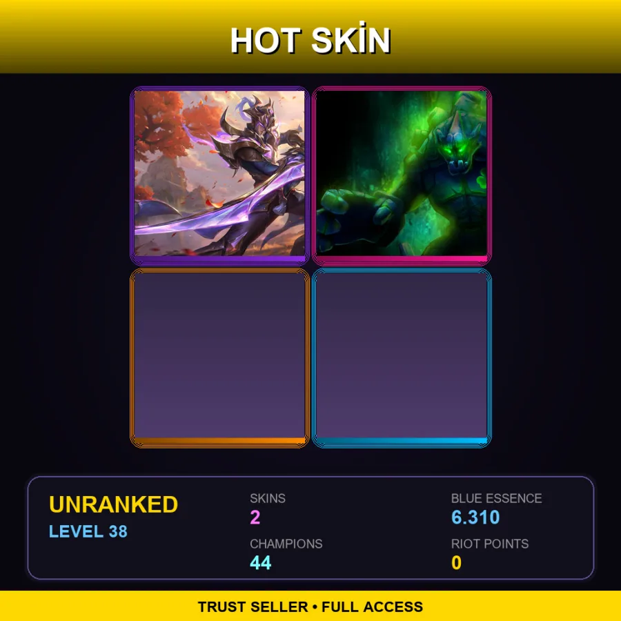 VN | Lv38 | Unranked | 2 Skin | 44 Champ