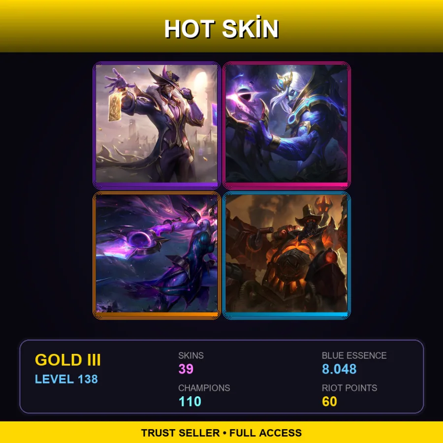 BR | Lv138 | Gold III | 39 Skin | 110 Champ — LoL account