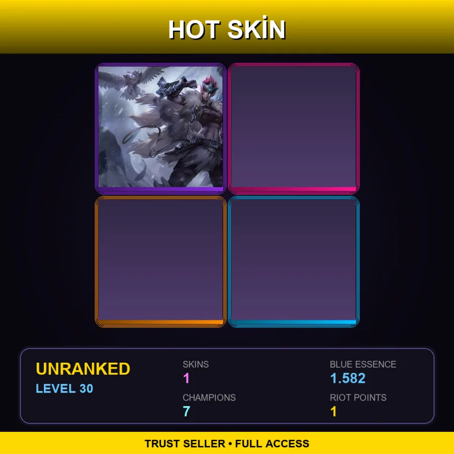 EUW | Lv30 | Unranked | 1 Skin | 7 Champ