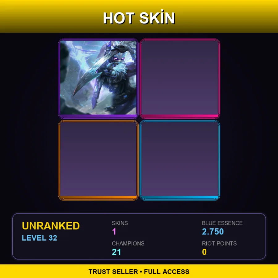 LAN | Lv32 | Unranked | 1 Skin | 21 Champ — LoL account