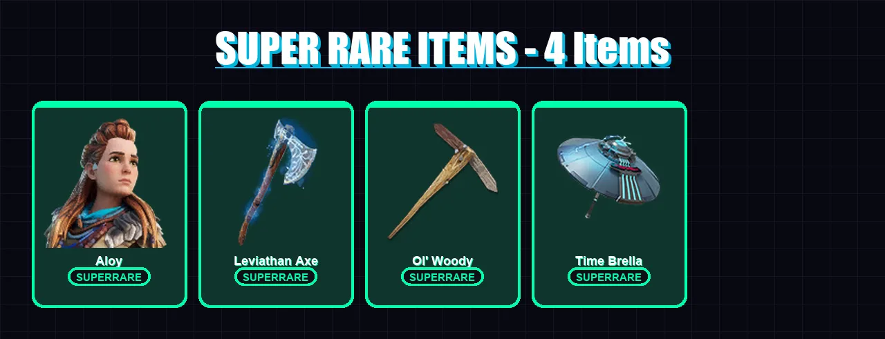 [PS4/PS5/PC] | Aloy | Spectra Knight | Torin | Alli | The Origin | 154 skin | 184 pickaxe | 115 emote | 144 glider | Lv2930