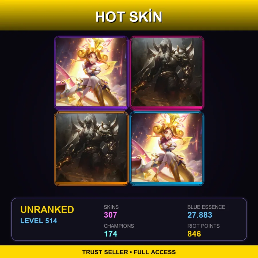 EUW | Lv514 | Unranked | 307 Skin | 174 Champ — Winter Wonder Lulu
