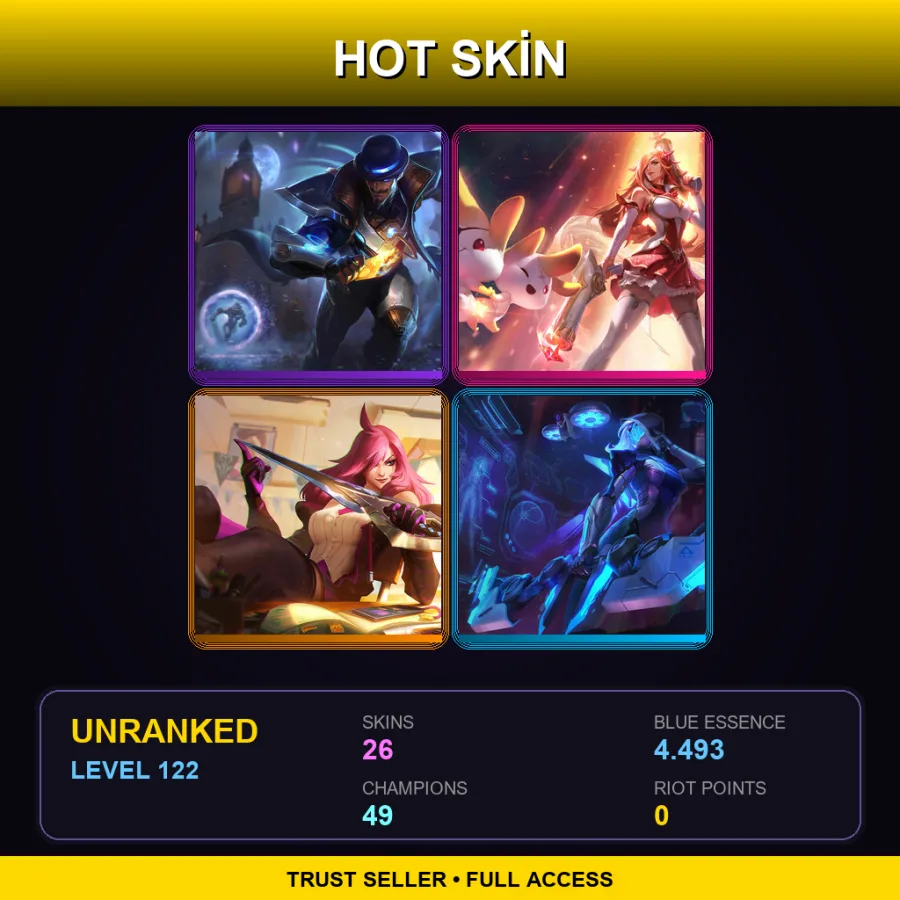 SG | Lv122 | Unranked | 26 Skin | 49 Champ