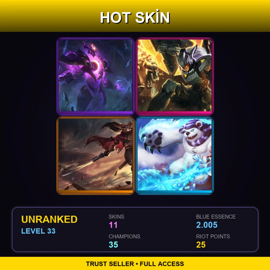 TR | Lv33 | Unranked | 11 Skin | 35 Champ