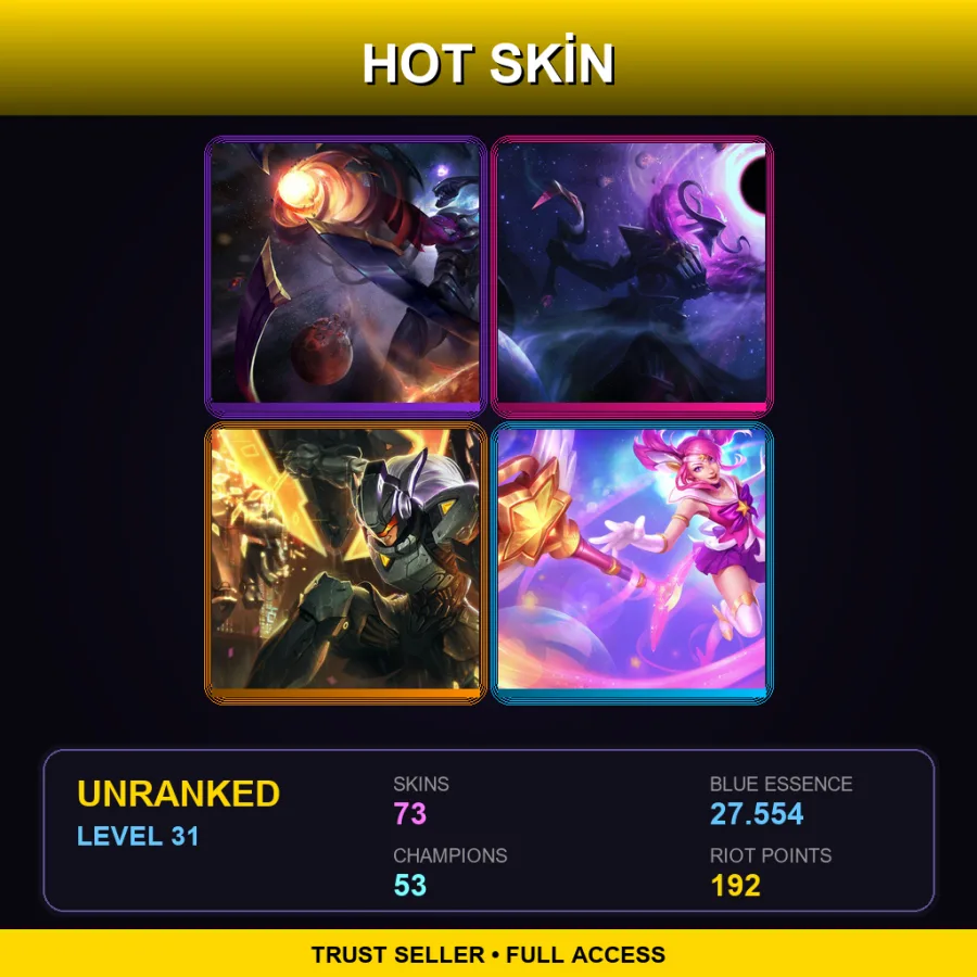 LAN | Lv31 | Unranked | 73 Skin | 53 Champ