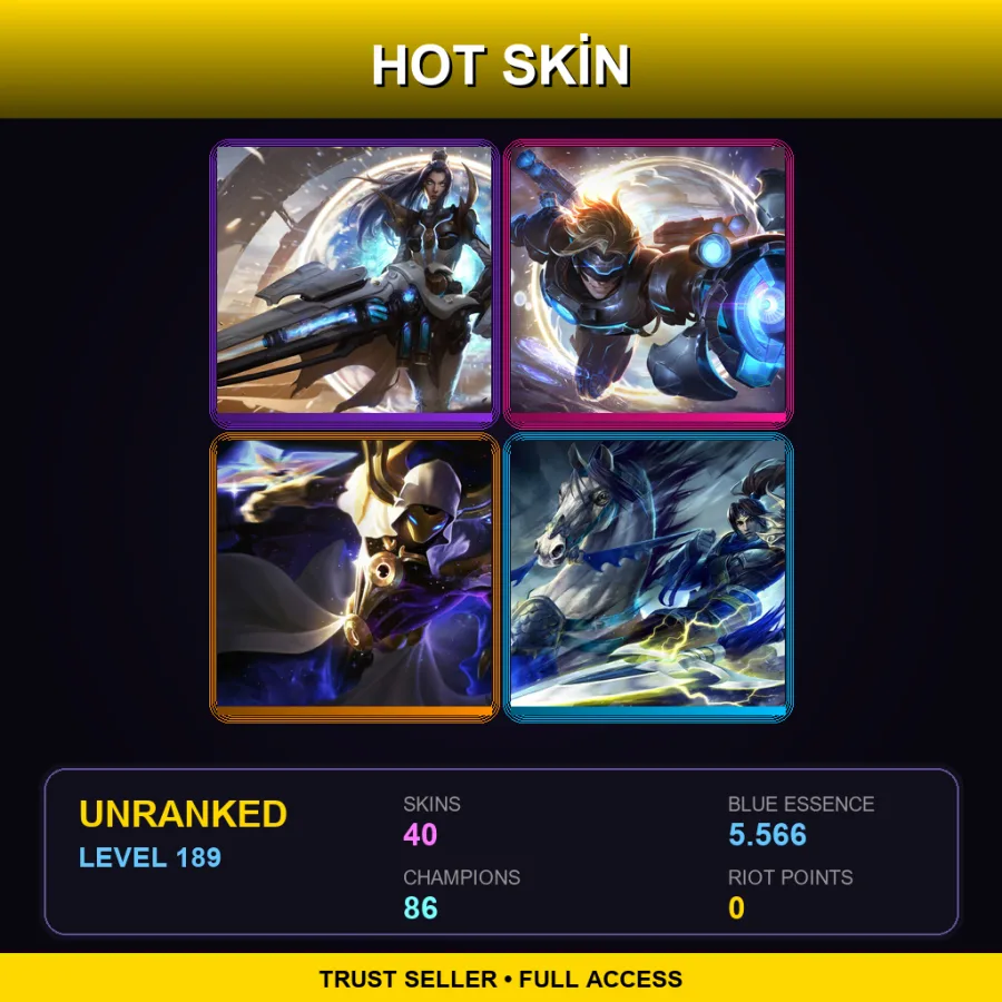 EUNE | Lv189 | Unranked | 40 Skin | 86 Champ — Bewitching Miss Fortune