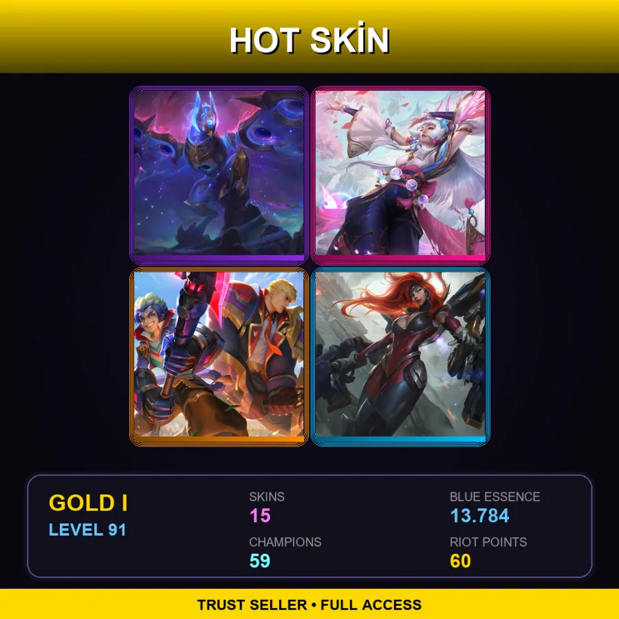 EUW | Lv91 | Gold I | 15 Skin | 59 Champ with Naafiri