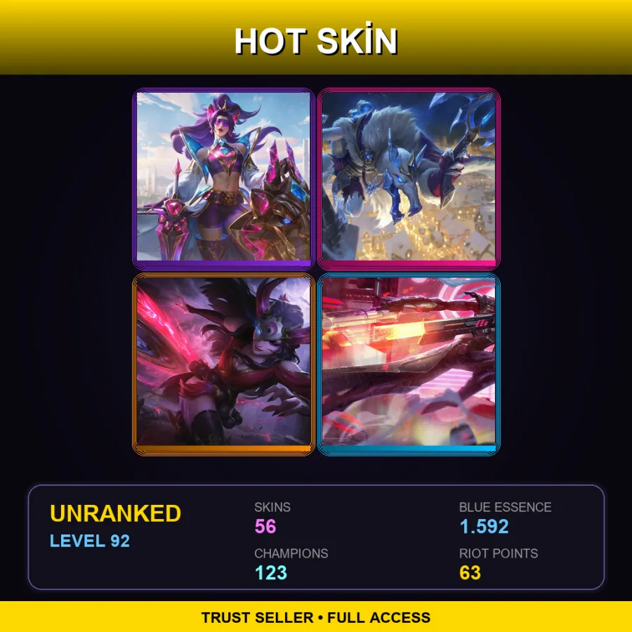EUW | Lv92 | Unranked | 56 Skin | 123 Champ — Garen Skin 43