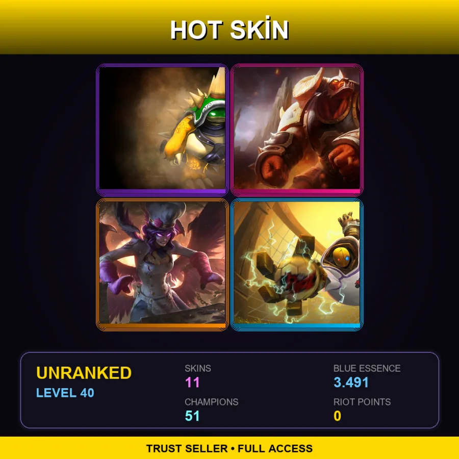 VN | Lv40 | Unranked | 11 Skin | 51 Champ