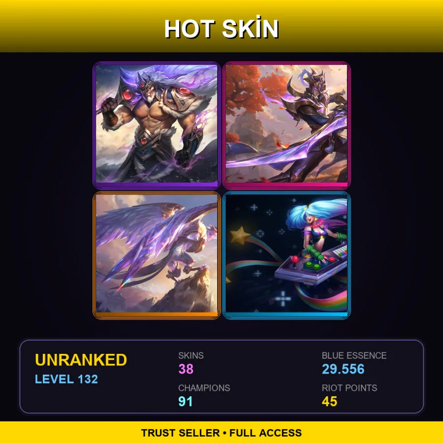TR | Lv132 | Unranked | 38 Skin | 91 Champ with Annie
