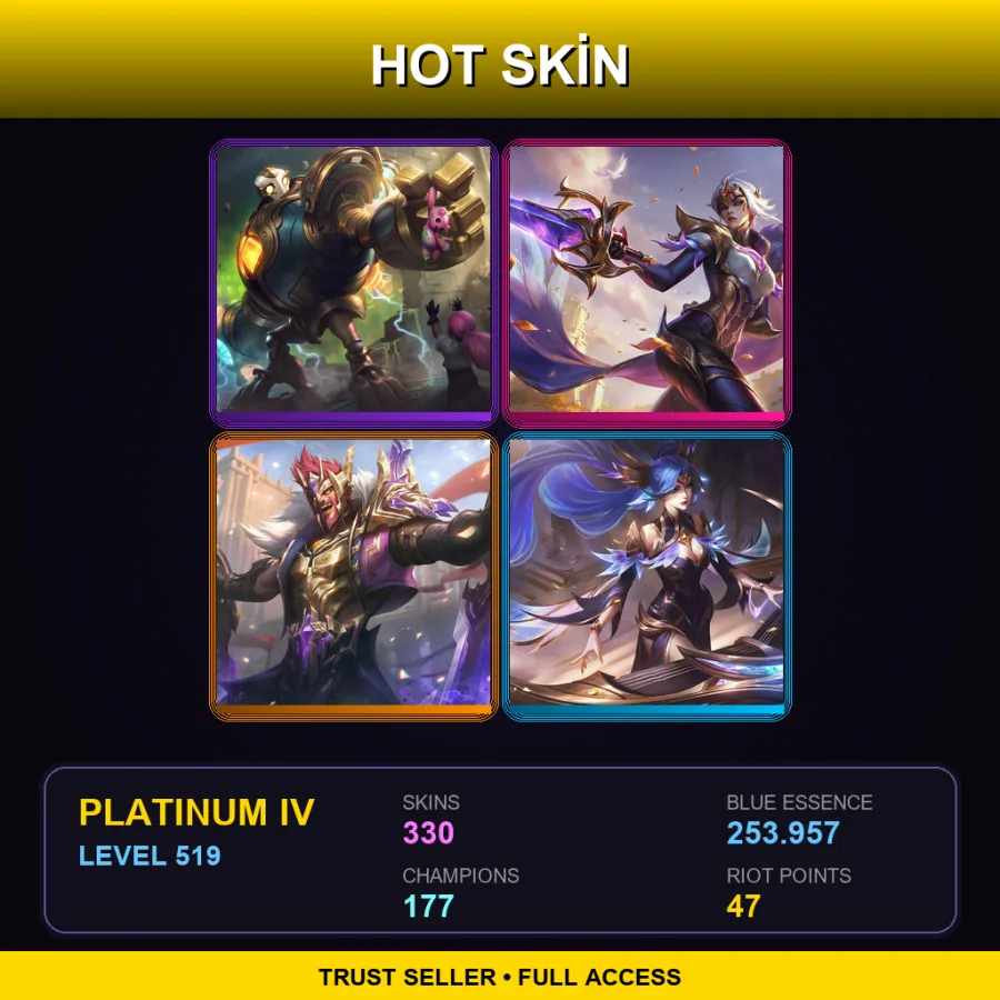 VN | Lv519 | Platinum IV | 330 Skin | 177 Champ