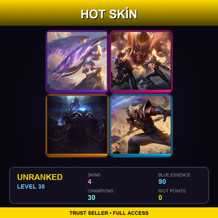 EUNE | Lv38 | Unranked | 4 Skin | 30 Champ
