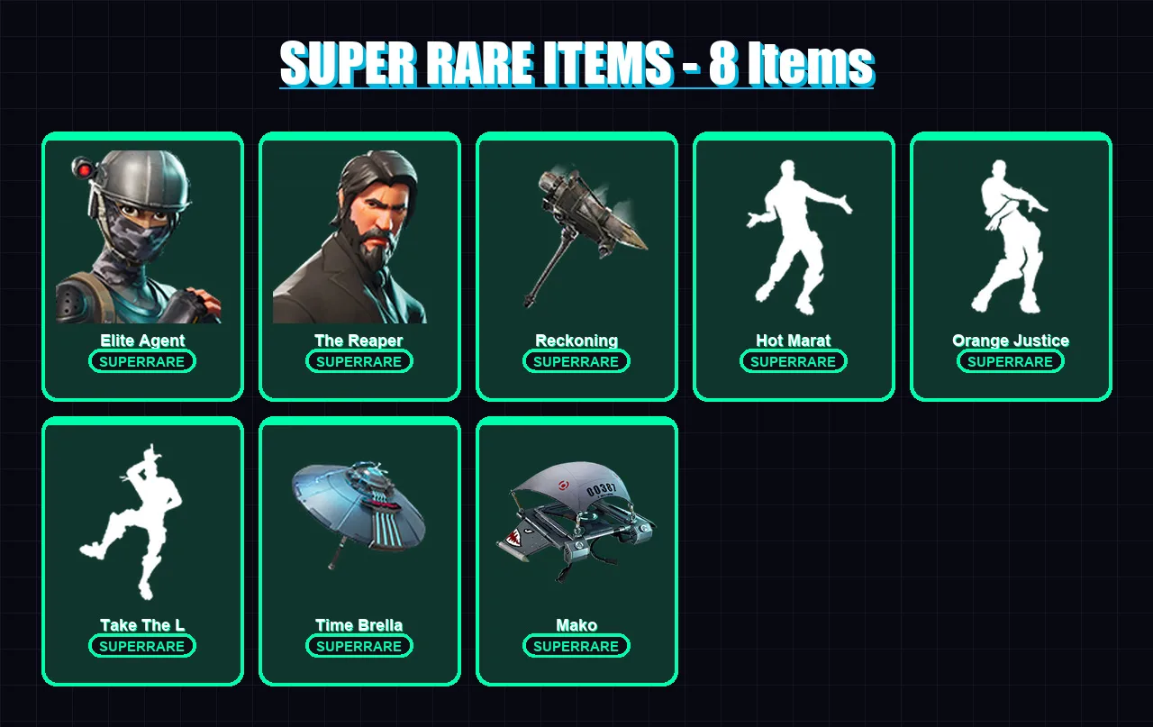[PC/XBOX] | Elite Agent | The Reaper | Valor | Zenith | Carbide | 34 skin | 25 pickaxe | 38 emote | 39 glider | Lv543