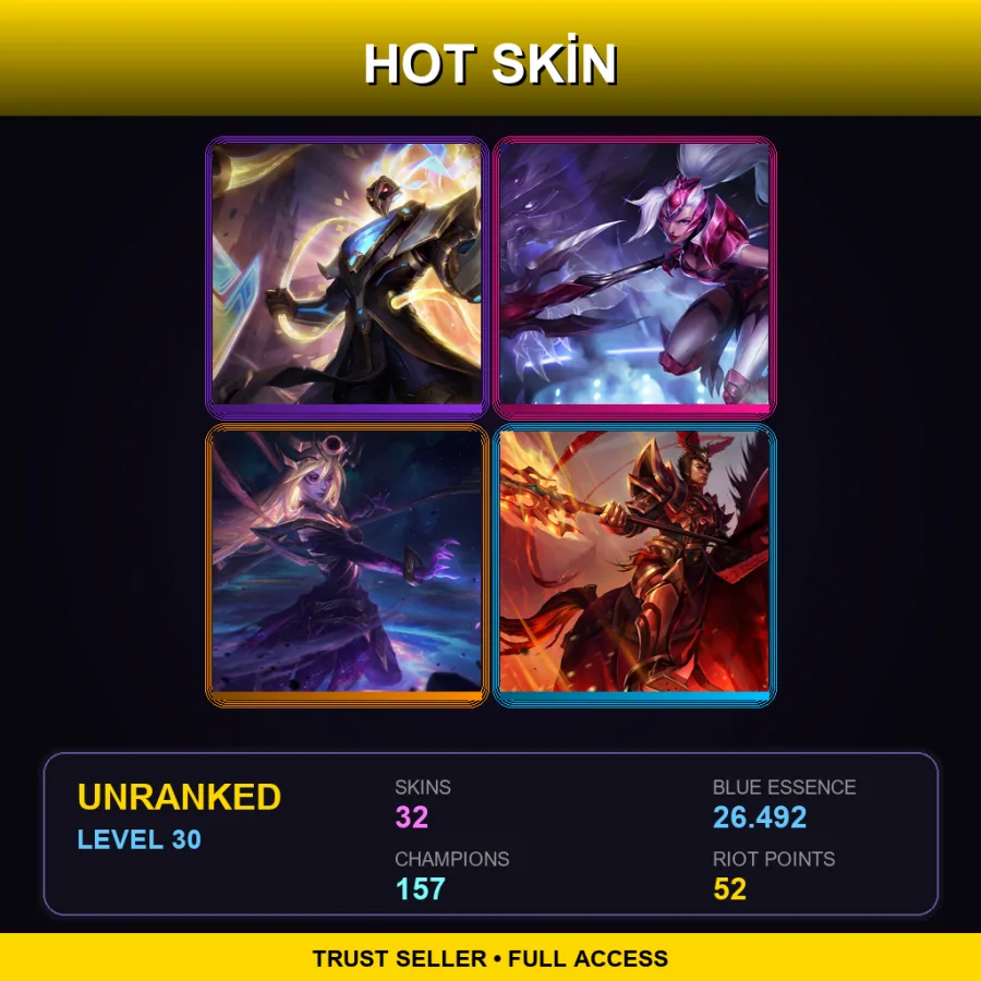 VN | Lv30 | Unranked | 32 Skin | 157 Champ