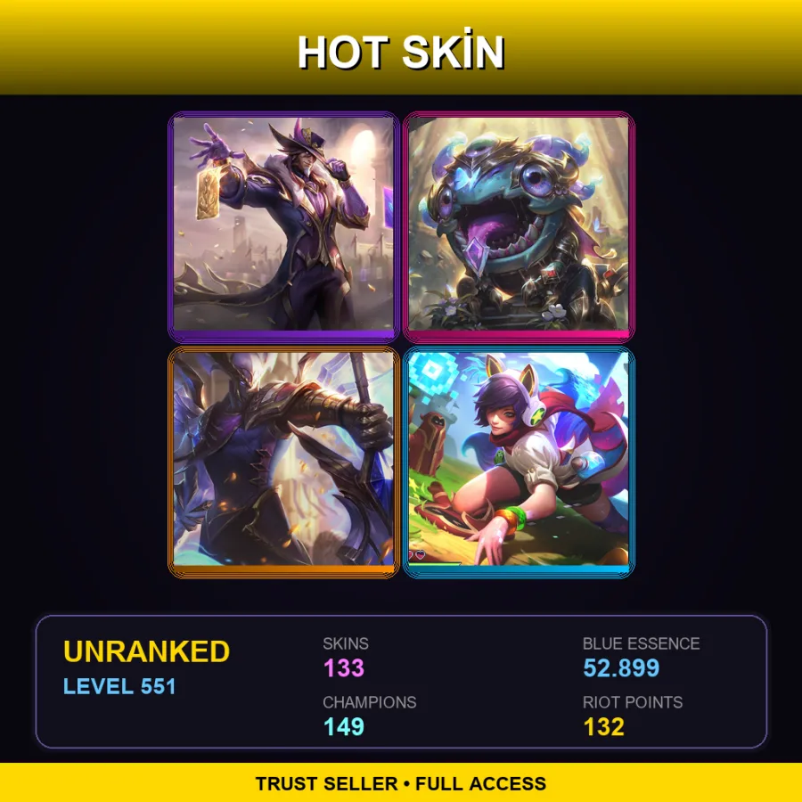 LAN | Lv551 | Unranked | 133 Skin | 149 Champ