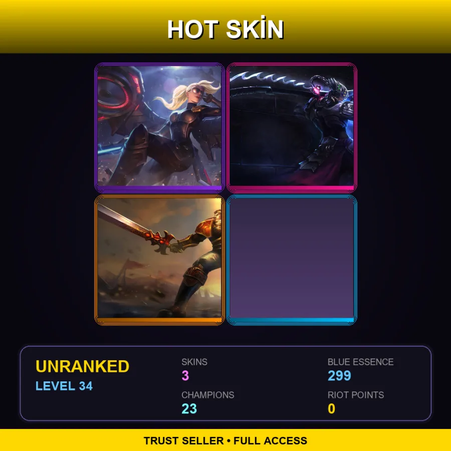 EUW | Lv34 | Unranked | 3 Skin | 23 Champ — Headhunter Master Yi