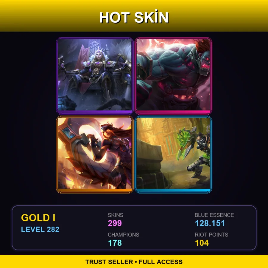 EUNE | Lv282 | Gold I | 299 Skin | 178 Champ