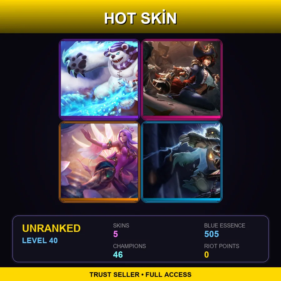 LAS | Lv40 | Unranked | 5 Skin | 46 Champ — Order Of The Lotus Irelia
