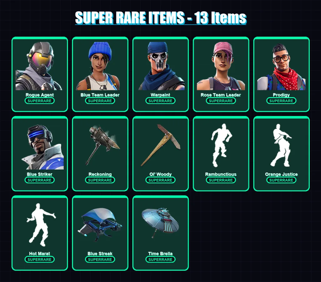 [PS4/PS5/XBOX/PC] | Drift | Lynx | Rogue Agent | Blue Team Leader | Warpaint | 47 skin | 114 pickaxe | 83 emote | 95 glider | Lv1405
