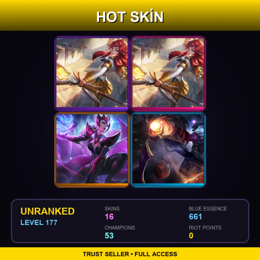 EUNE | Lv177 | Unranked | 16 Skin | 53 Champ