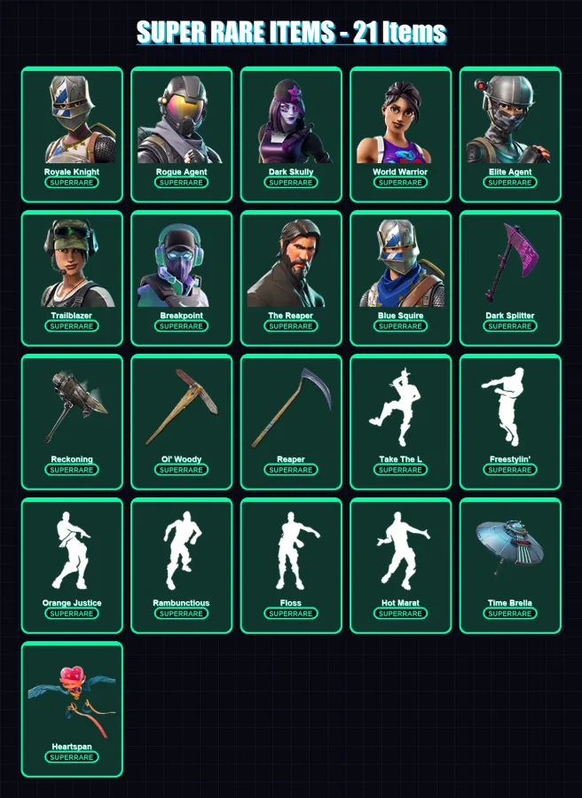 [PC/PSN] | Royale Knight | Rogue Agent | Dark Skully | World Warrior | Elite Agent | 159 skin | 135 pickaxe | 110 emote | 111 glider | Lv1453