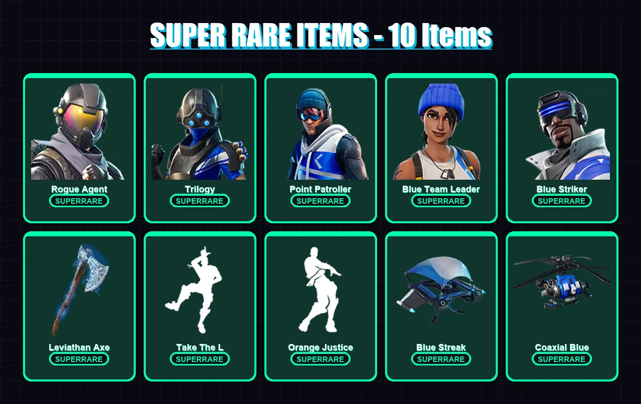 [PS4/PS5/XBOX/PC] | Omega | Rogue Agent | Trilogy | Point Patroller | Blue Team Leader | 76 skin | 78 pickaxe | 94 emote | 74 glider | Lv1371