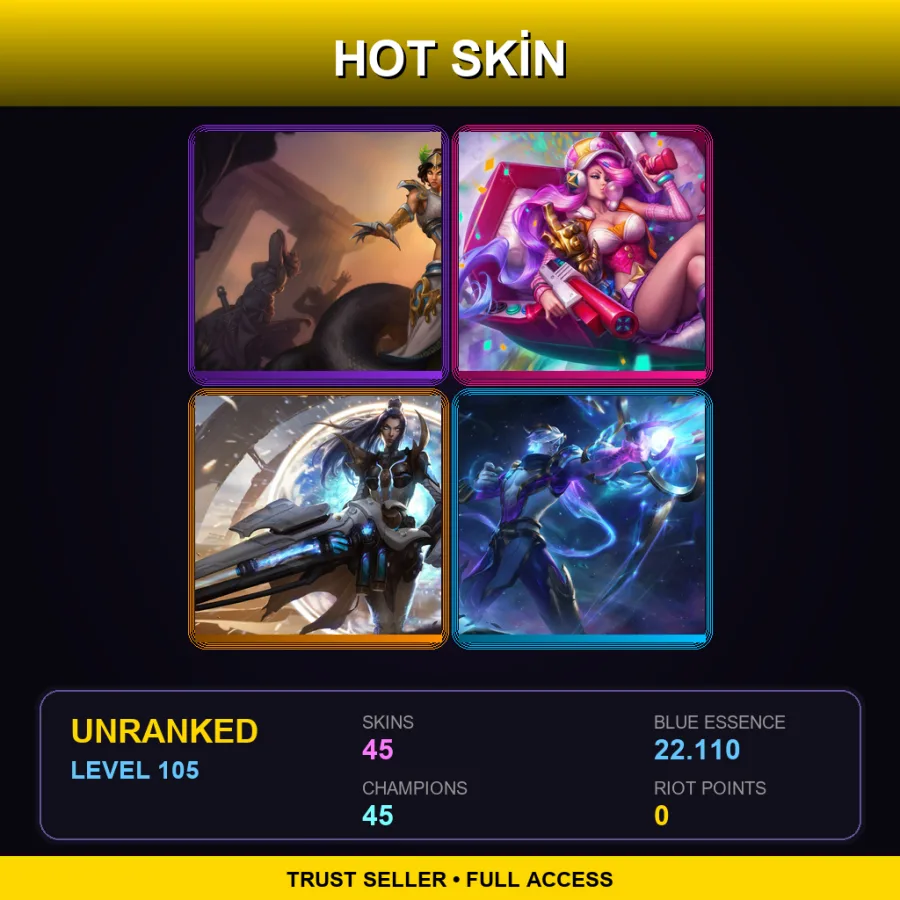 SG | Lv105 | Unranked | 45 Skin | 45 Champ