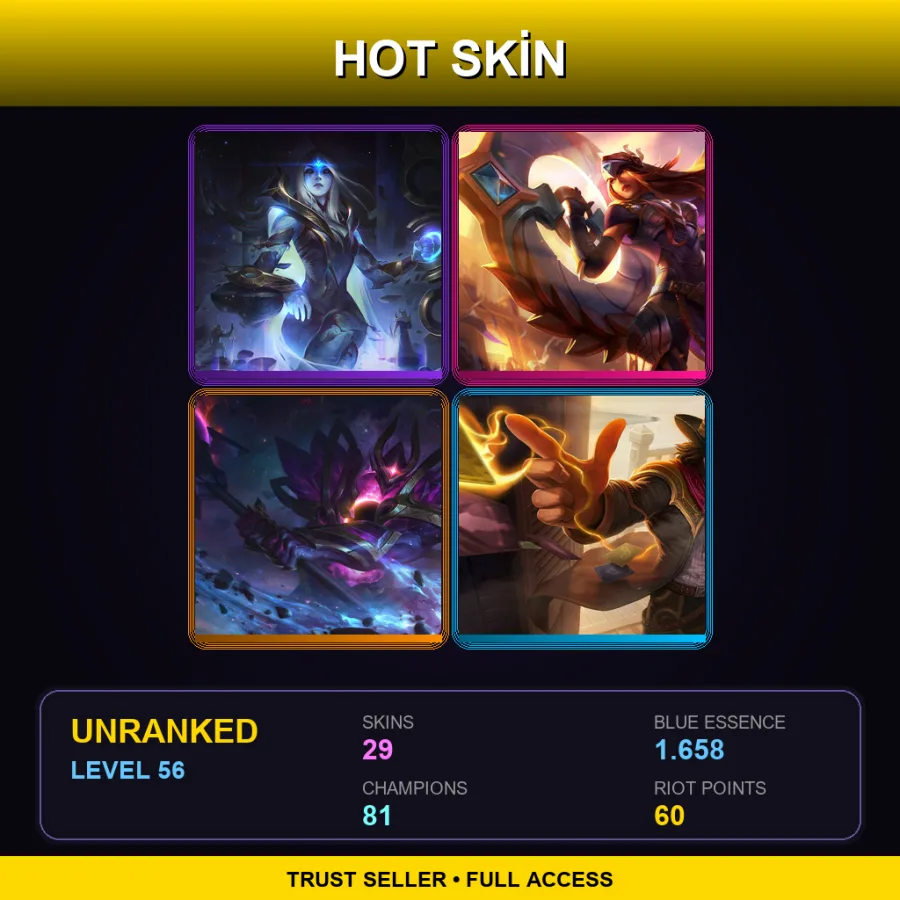 TR | Lv56 | Unranked | 29 Skin | 81 Champ