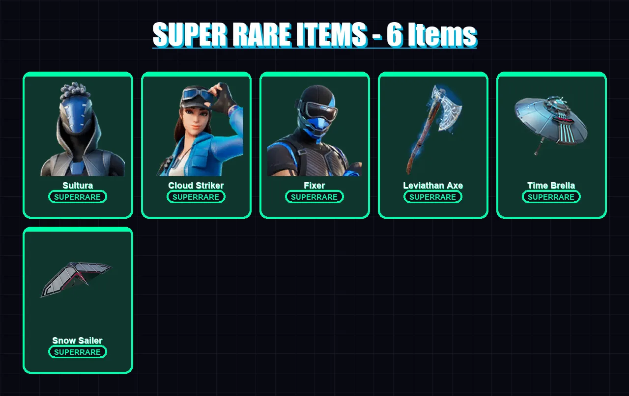 [PS4/PS5/XBOX/PC] | Sultura | Cloud Striker | Fixer | The Foundation | Valeria | 121 skin | 161 pickaxe | 85 emote | 122 glider | Lv1803 — Fortnite account