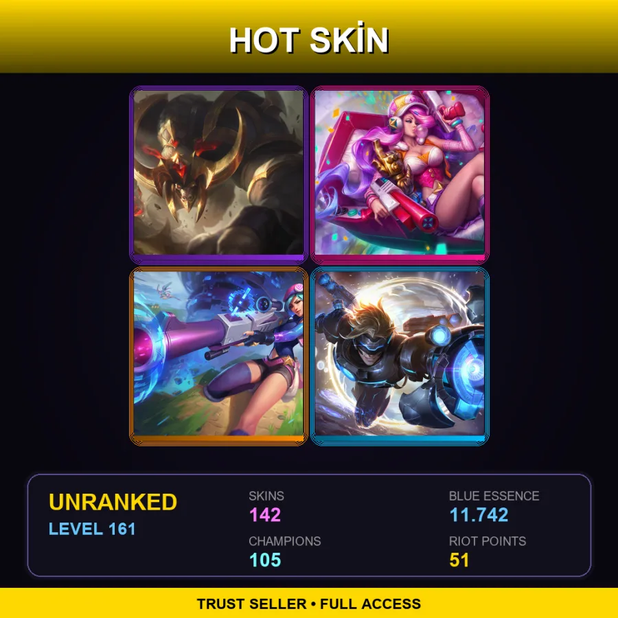 EUNE | Lv161 | Unranked | 142 Skin | 105 Champ — Battle Principal Yuumi