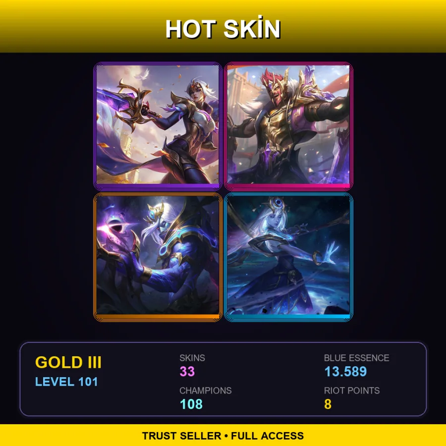 ME | Lv101 | Gold III | 33 Skin | 108 Champ