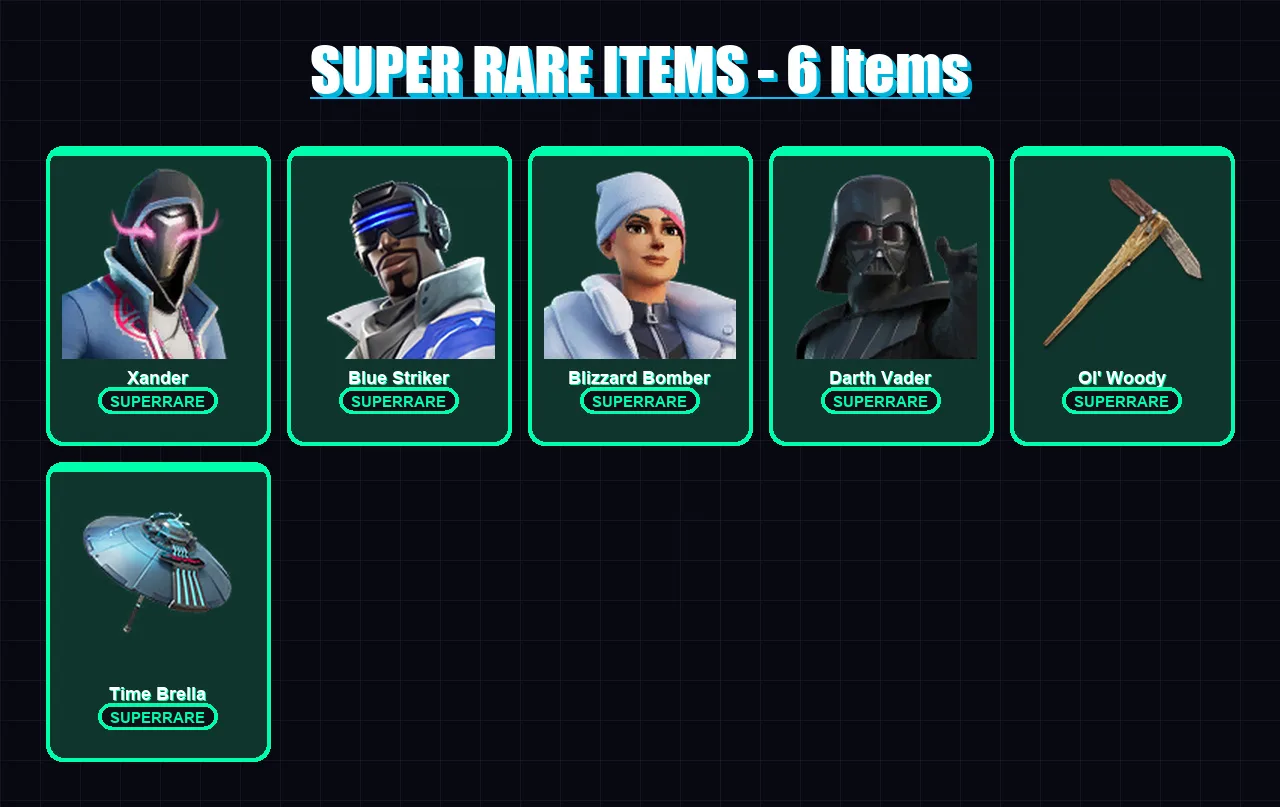 [PC] | Xander | Blue Striker | Blizzard Bomber | Darth Vader | Raz | 259 skin | 326 pickaxe | 221 emote | 235 glider | Lv3020