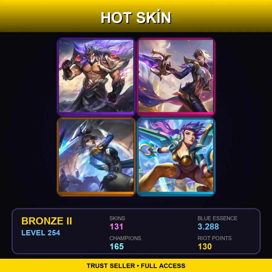 EUNE | Lv254 | Bronze II | 131 Skin | 165 Champ