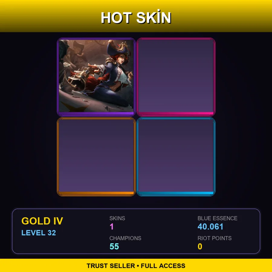 LAS | Lv32 | Gold IV | 1 Skin | 55 Champ