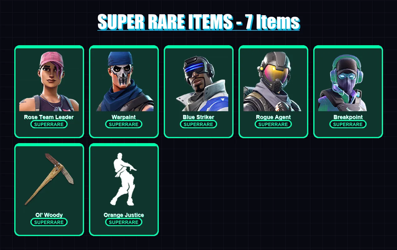 [PC/XBOX] | Rose Team Leader | Warpaint | Blue Striker | Rogue Agent | Breakpoint | 17 skin | 30 pickaxe | 24 emote | 27 glider | Lv289