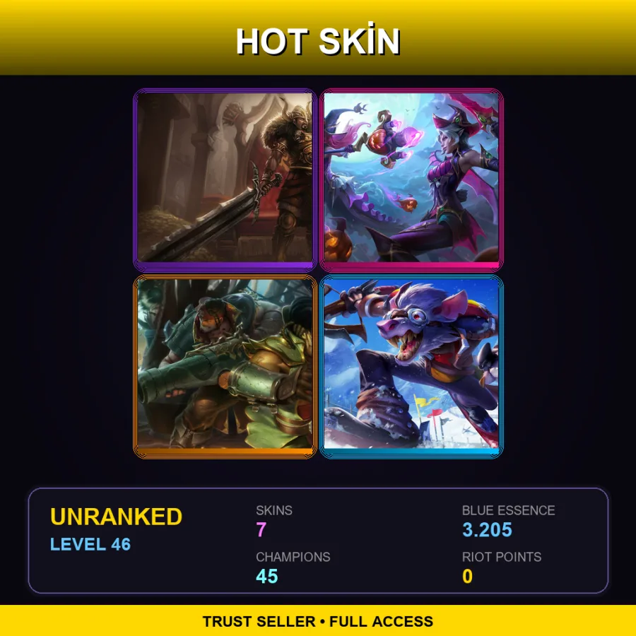 EUW | Lv46 | Unranked | 7 Skin | 45 Champ