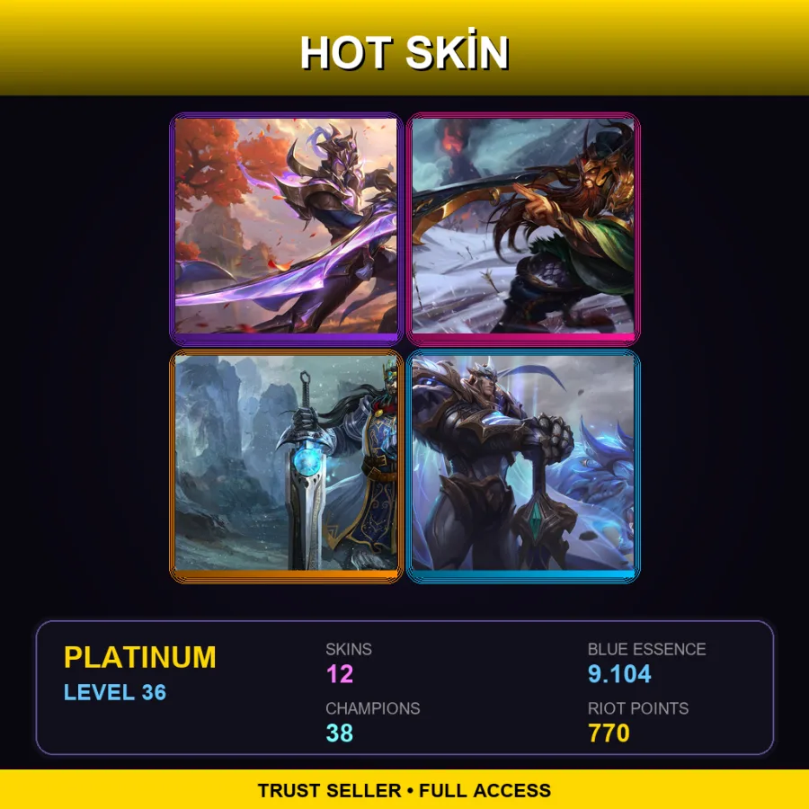 NA | Lv36 | Platinum | 12 Skin | 38 Champ — LoL account