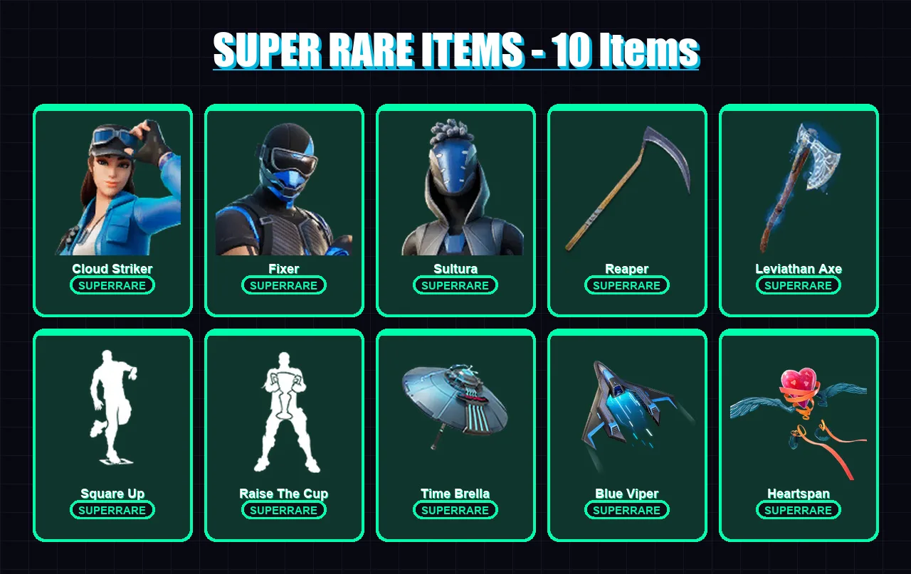 [PS4/PS5/XBOX/PC] | Cloud Striker | Fixer | Sultura | Luxe | Ultima Knight | 140 skin | 160 pickaxe | 113 emote | 146 glider | Lv2218