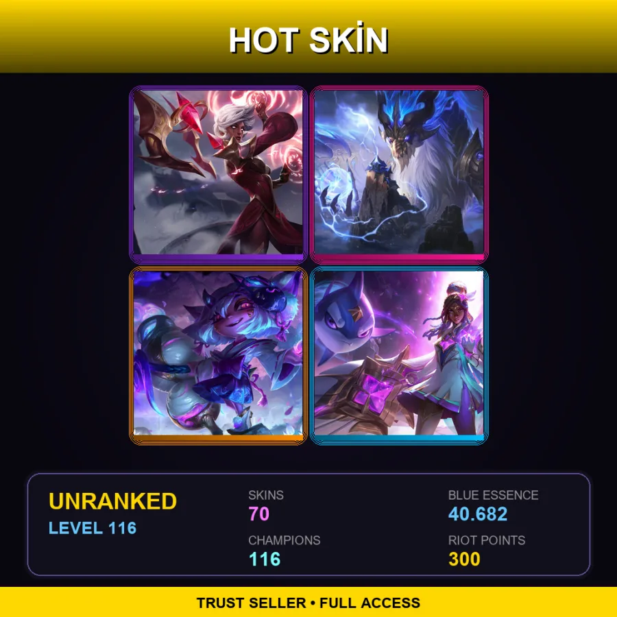 EUNE | Lv116 | Unranked | 70 Skin | 116 Champ — Battle Principal Yuumi
