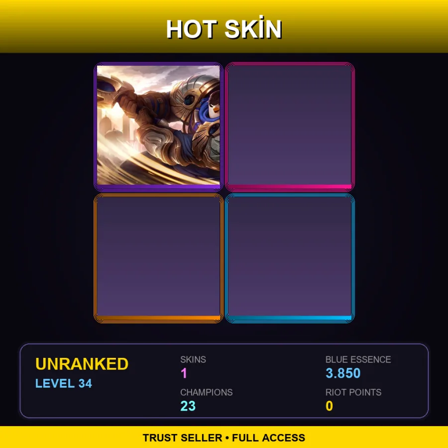 SG | Lv34 | Unranked | 1 Skin | 23 Champ — Garen Skin 43