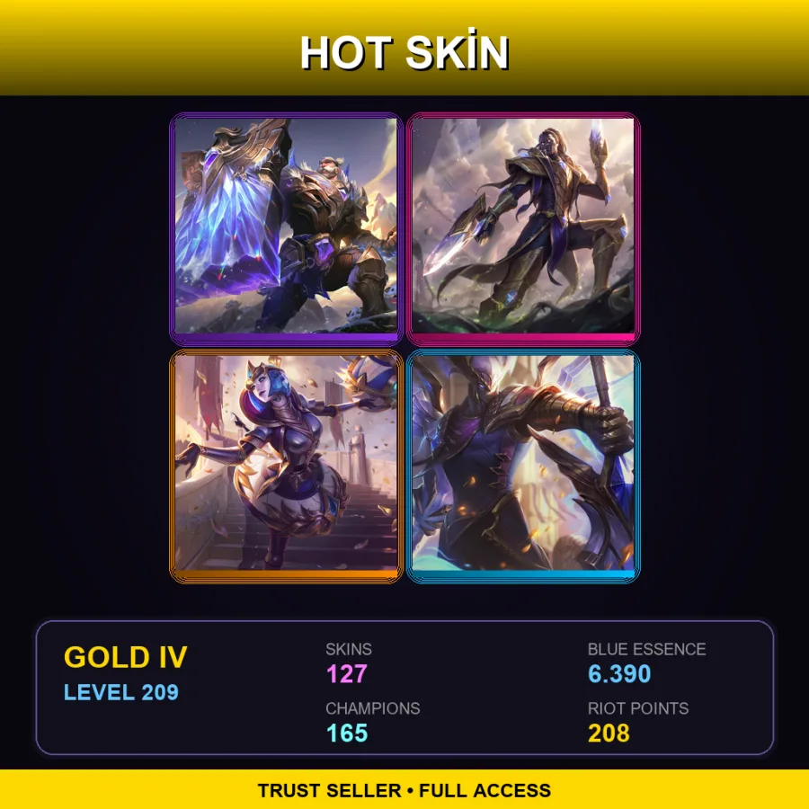 TR | Lv209 | Gold IV | 127 Skin | 165 Champ
