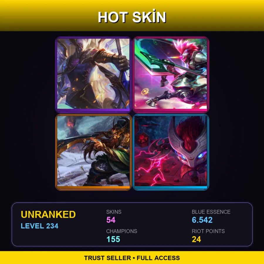 VN | Lv234 | Unranked | 54 Skin | 155 Champ