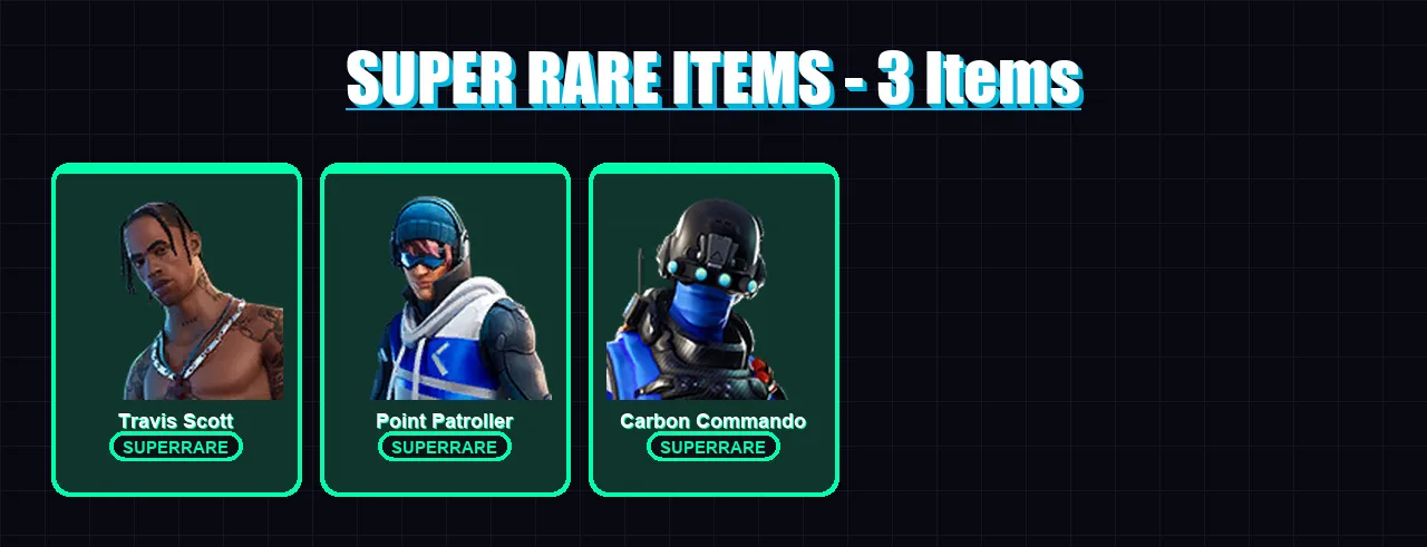 [PC/XBOX/PSN] | Travis Scott | Point Patroller | Carbon Commando | Fusion | Fade | 62 skin | 69 pickaxe | 61 emote | 56 glider | Lv777 — Fortnite account