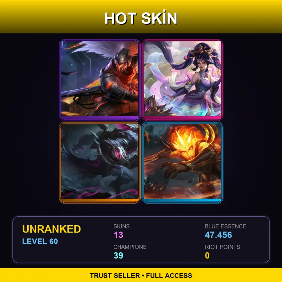 LAS | Lv60 | Unranked | 13 Skin | 39 Champ — Infernal Diana