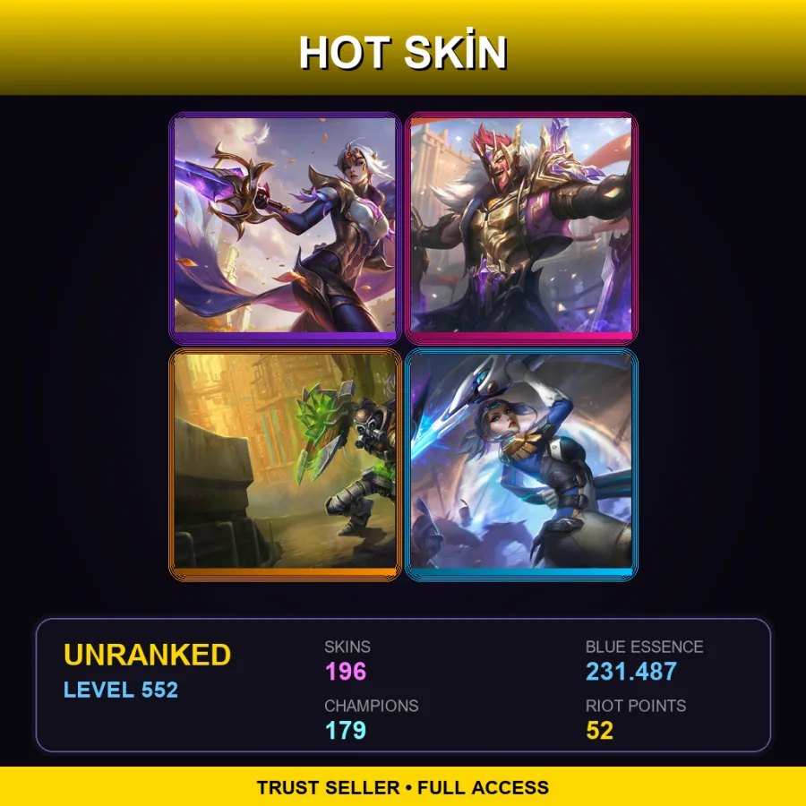 LAS | Lv552 | Unranked | 196 Skin | 179 Champ — Hextech Singed
